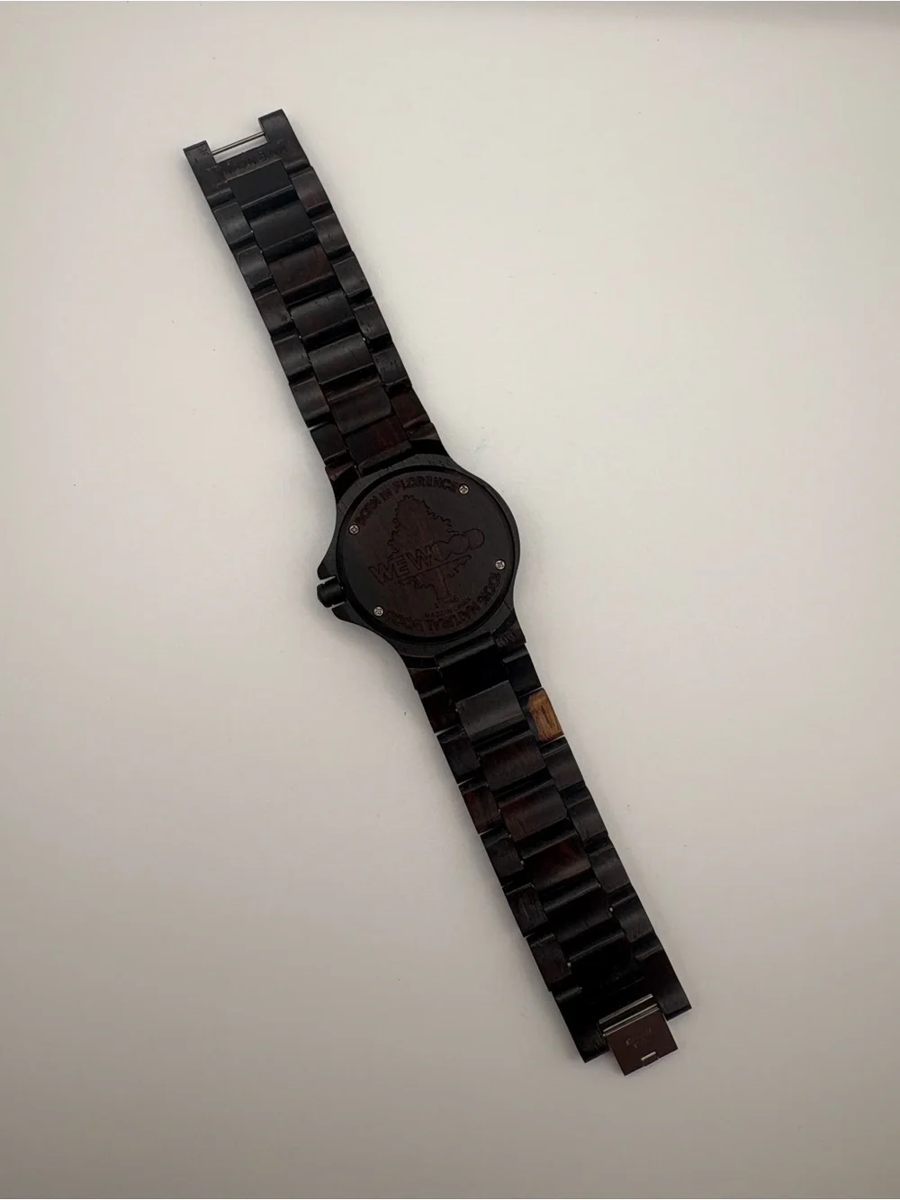 WeWood Wooden Link Watch A11-46 Dark Brown with Red-Brown Dial New Battery